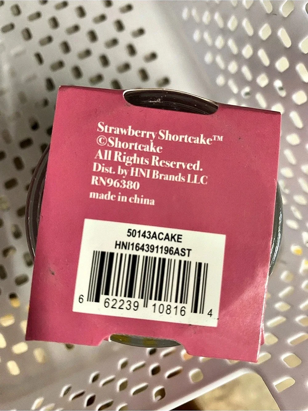 The World of Strawberry Shortcake Strawberry Scented Candle Pink NWT